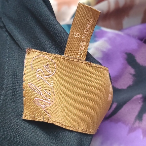 Ali Ro Silk Water Color Drape Front Dress 💙💚💙 - Picture 5 of 7